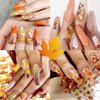 Fall Glitter Nail Sequins Maple Leaf Glitters Flakes 3D Holographic Laser Maple Leaves Shaped Nail Glitters Autumn Nail Art Stickers Decals Fall Nail Designs Sequin Confetti Glitter Leaves (6 Grids)