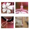 Falytemow Japanese Wind Chimes Romantic Cherry Wind Bells Handmade Glass Japanese Style Pendant for Birthday Gift Outdoor or Indoor Home Decors (1, Red)