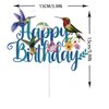 Hummingbird Happy Birthday Cake Topper t Mother's Day Spring Flying Nature Lady Party Supplies For Women Girl Mother Cake Decor