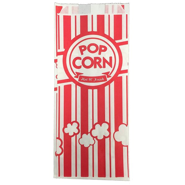 URPARTY Paper Popcorn Bags, 2 oz, Red & White, 100 Piece