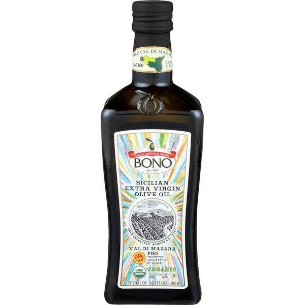 Bono Val di Mazara Sicilian PDO Organic Extra Virgin Olive Oil, 16.9 Fl Oz