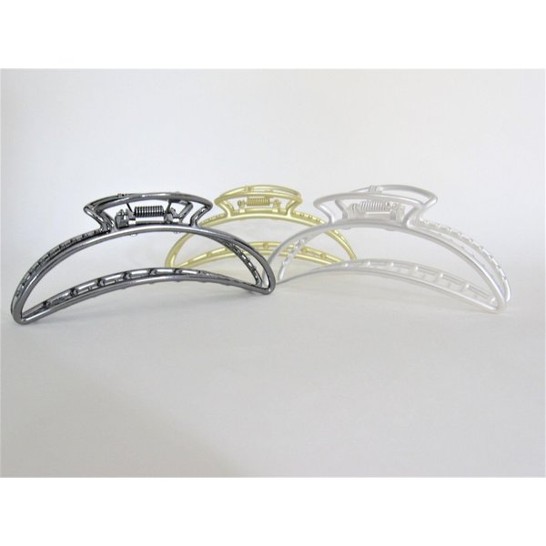 Generic Long silver, gold or dark silver tone metal hair claw clip (Primary color: Gold), 1 Count (Pack of 1)