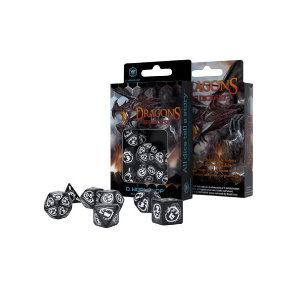 Q-Workshop Dragon Dice Black/White (7) Board Game