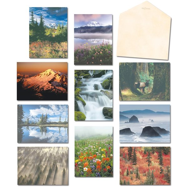Leanin' Tree, The Pacific Northwest, Blank Cards and Envelopes, Blank Greeting Cards, Stationary Set, Blank Note Cards, (20 Blank Cards, 22 Envelopes)