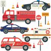 EMS Emergency Vehicles Wall Decals Fire Trucks, Ambulance, Police Cars Wall Decals Eco-Friendly Peel and Stick!