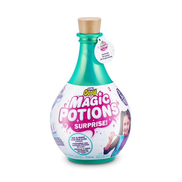 Oosh Potions Slime Surprise (Teal) by ZURU DIY Slime Kit with Sparkles, Beads, Glittler, Stress Relief, Party Favors, Magical Fluffy Putty Slime for Kids and Girls Ages 6+