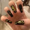 Gold Snake Nail Stickers Laser Gold Snake Nail Art Decals 3D Self-Adhesive Snake Nail Stickers Luxury Star Letter Nail Supplies Holographic Glitter Roes Star Designs for Women Nail Decoration 6 Sheets
