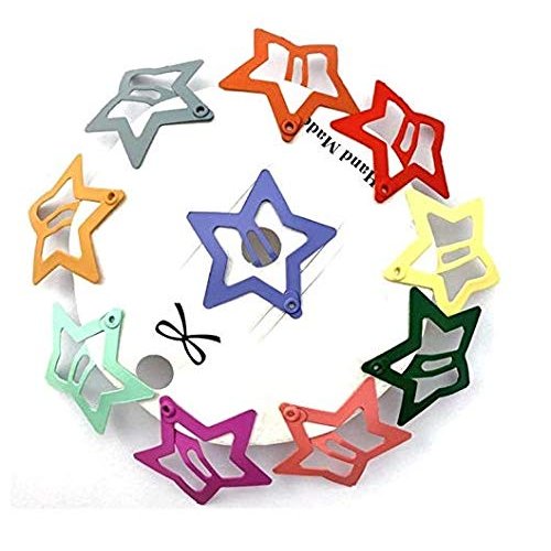Duehut HLLMX 20 PCS Barrettes For Girls, Women, Toddlers Kids Colorful Hair Barrette Cute Lovely Metal Hair Snap Clips Fashion Stars Barrettes
