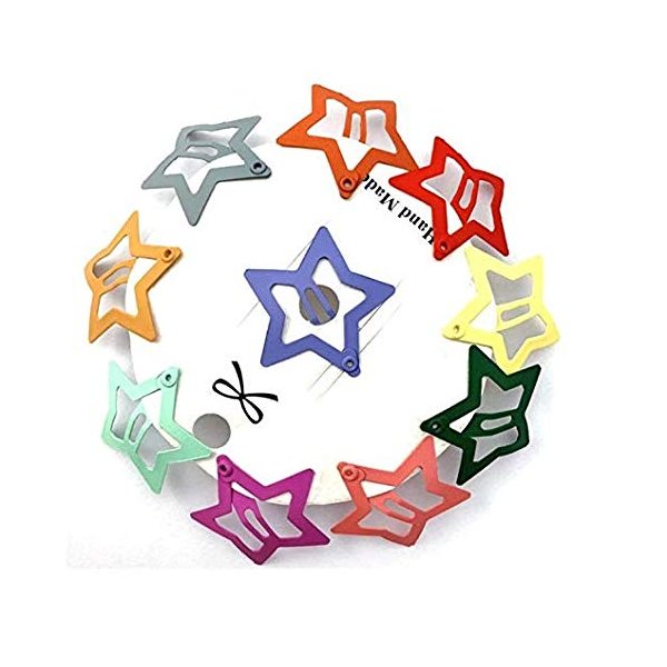 Duehut HLLMX 20 PCS Barrettes For Girls, Women, Toddlers Kids Colorful Hair Barrette Cute Lovely Metal Hair Snap Clips Fashion Stars Barrettes