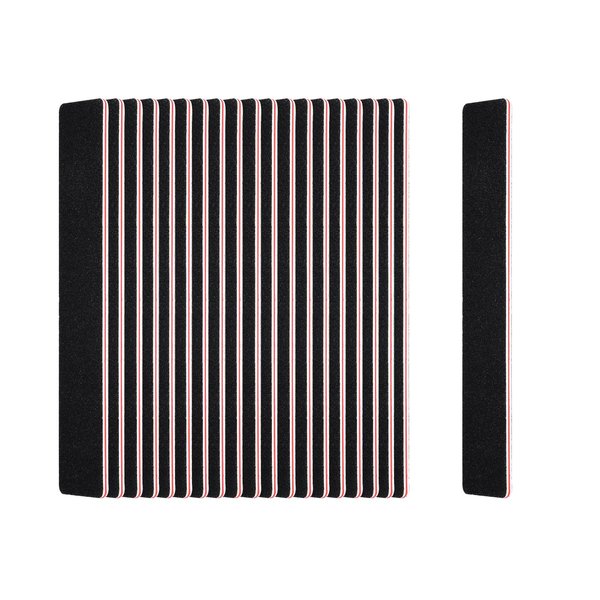 LNAUJS 20 Pack Nail Files, 100/180 Grit, Black Professional Reusable Emery Boards Manicure Tool for Acrylic Nails, Nail Buffering Files, Rectangle