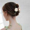 3PCS Flower Hair Claw Clip, Cute Metal Shark Clip Non Slip Hair Clamp Hair Barrette for Women Girls