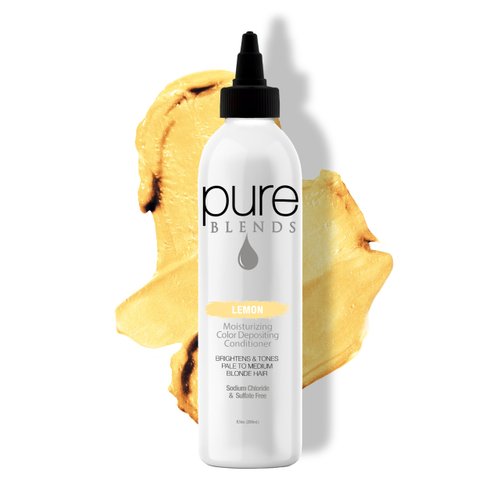 Pure Blends Lemon Moisturizing Color Depositing Conditioner, 8.5 Fl Oz - Infused with Coconut Oil, Keratin & Collagen, Prevents Color Fade, Extends Color Service on Color Treated Hair