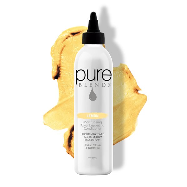 Pure Blends Lemon Moisturizing Color Depositing Conditioner, 8.5 Fl Oz - Infused with Coconut Oil, Keratin & Collagen, Prevents Color Fade, Extends Color Service on Color Treated Hair