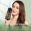 TYAYW Dark Coffee Hair Dye Shampoo 3 in 1, 16.9 Fl Oz - Long-lasting & Natural Color , for Men Women, Para Canas, Easy to Use at Home