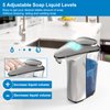 PZOTRUF Automatic Soap Dispenser, Touchless Dish Soap Dispenser 17oz/500ml with Infrared Sensor, 5 Adjustable Soap Levels, Liquid Hand Soap Dispenser for Bathroom Kitchen (Silver)