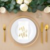 Juvale 50-Pack Mr and Mrs Napkins, Disposable Wedding Dinner Napkins for Reception, Rehearsal Dinner, Bridal Shower, Engagement Party (Gold Foil and White, 3-Ply, 4x8 in)