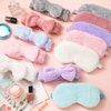 Xuhal 24 Pcs Sleepover Party Favors for Teenager Girl, Spa Headband Plush Eye Mask Bow Makeup Headbands Head Wraps Sleep Blindfold Masks for Sleepover Birthday Party (Solid Color and Tie Dyed)