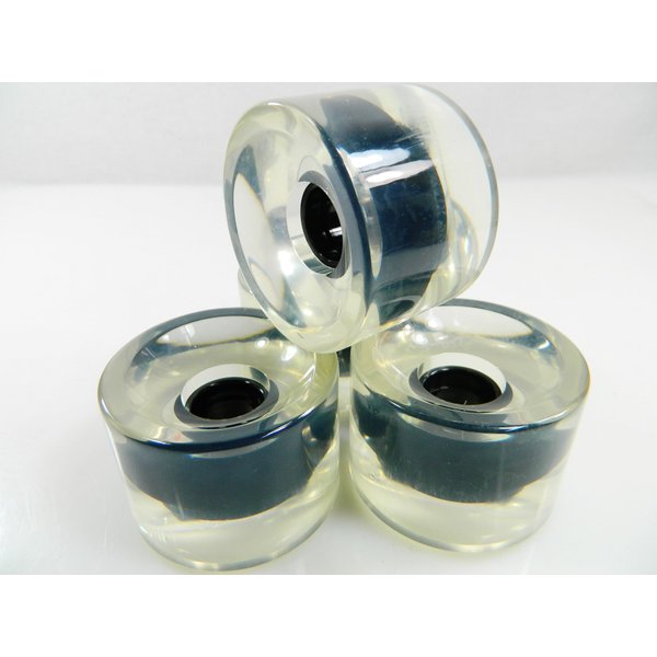 70mm Pro Longboard Skateboard Wheels Solid Gel Colors (Gel Clear)