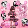 Cowgirl Party Decorations Include Cowgirl Boot Cowboy Hat Balloon Number 8 Balloons 40 Inch for Farm 8th Birthday Western Themed Baby Shower Pink Bachelorette Party Supplies