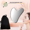 Hysotok Stainless Steel Gua Sha Facial Tools, Face Roller and Gua Sha Set for Facial Massage, Neck, Eyes, Body, Chin Lift, and Skin Tightening (Silver Heart)