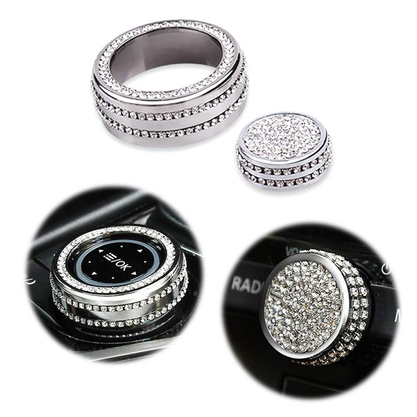 PGONE Bling Crystal Accessories Parts Air Conditioning Covers AC Knob Caps Interior Decal For Infiniti Q50