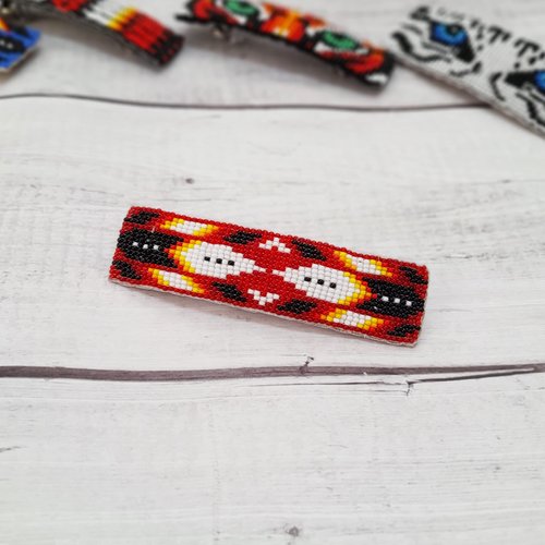 Beaded Hair Clips Native American Style Handmade Collection (Pattern-12H)