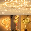 Minetom Fairy Lights Plug in, 10Feet 200 Led Cluster Lights Waterproof Firecracker Starry String Lights for Ceiling Bedroom Wreath Window Wedding Christmas Tree Decoration, Warm White (No Remote)
