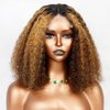 AliPearl Wig Highlight Curly Bob Lace Front Wigs Human Hair Pre Plucked with Bayby Hair 4x4 Lace Closure Bob Wigs for Black Women Human Hair Brazilian Virgin Glueless Colored Bob Lace Frontal Closure Wigs Ali Pearl Hair (10 Inch)