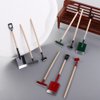 3Pcs/Set Miniature Garden Tools 1:12 Mini Shovels and Rake Farm Tools Fairy Garden Dollhouse Accessories Small Ornament Resin Model (Black)