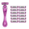 ShaveMOB 4-Blade Women's Razor Kit (Flex Head Handle + 12 Refills) - The Purist Shaving Kit