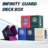 Infinity Guard Card Deck Box for MTG with Commander Display for 100+ Double Sleeved Cards, Magnetic Card Storage Box Fits for TCG Sports Trading Cards (Green&Grey)