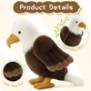BENINY 4Pcs Bald Eagle Stuffed Animal Plush, 18 Inch Mommy Eagle Plush with 3 Baby Bald Eagles, Stuffed Bald Eagle Plushie Toy Gifts for Boys and Kids