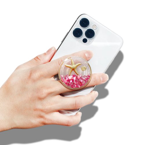 On The Grip Magnetic Ocean Style Expandable Collapsible Mobile Phone Grip Stand Holder for Smartphone Tablet Cell Phone Accessory (Pink)