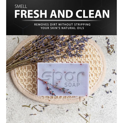 Spar Soap Platinum Bar (4 Ounce), Lavender Tea Tree, Antifungal Properties, For BJJ, MMA, Wrestlers, Grapplers, Men/Women, USA Made Body Soap, For Body Odor, With Lavender, Cassia, Clove