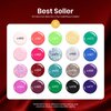 Beetles 23 Pcs UV Gel Nail Polish, Summer Bright Colors Blue Pink Purple Orange Green Glitter Soak Off Nail Gel Trendy Rainbow Nail Kit with Glossy & Matte Top and Base Coat