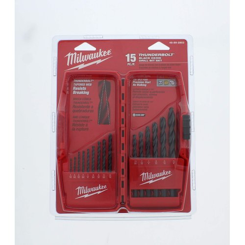 Milwaukee 48-89-2803 15-Piece Thunderbolt Black Oxide Drill Bit Set