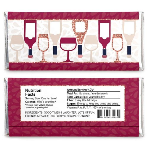 But First, Wine - Candy Bar Wrapper Wine Tasting Party Favors - Set of 24