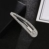 2Pcs Sparkly Rhinestone Snap Hair Clips Diamond Hair Clips Silver Bling Hair Pins Crystal Hair Barrettes Wedding Bridal Hairpins Alligator Hair Clips Hair Accessories for Women Girls