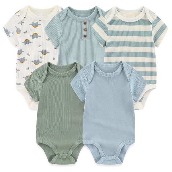 MAMIMAKA Baby Bodysuit Cotton Baby Boys Clothes Bule One-Piece,3-6 Months