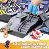 KETIEE Bigger Skate Park Kit: 6 in 1 Finger Skateboard Deck Ramp Set | Ultimate Finger Skatepark Props | Finger Toys with 4 Mini Fingerboards 6 Ramps Shorts Sneakers Display Holder | Gift for Kids