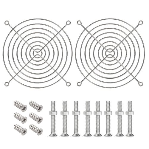 120mm Fan Grill Guard 304 Stainless Steel Waterproof Rustproof for Outdoor Use, Enhanced Airflow, Easy Install for PC Case, Projector, Commercial Cooling Systems (2 Pack)
