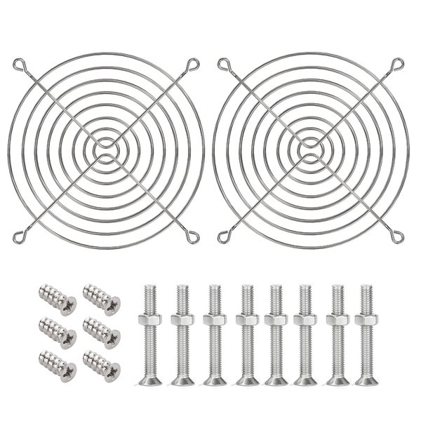 120mm Fan Grill Guard 304 Stainless Steel Waterproof Rustproof for Outdoor Use, Enhanced Airflow, Easy Install for PC Case, Projector, Commercial Cooling Systems (2 Pack)