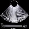 LoveOurHome 150pc Medium Almond Nail Swatch Sticks Vanish Gel Polish Color Design Display Stick Tips Clear Almond Fan Cards Nails Art Practice Sample Tools with Rings