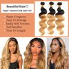 1B/27 Ombre Body Wave Human Hair Bundles 3 Bundles Human Hair 12 14 16Inch 100% Unprocessed Brazilian Virgin Hair Bundles Deals Body Wave Human Hair Extensions(1B/27-BB-12 14 16Inch)