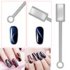 4Pcs Cat Eye Magnet for Nails, Nail Magnets Cateye Magnet for Nails Art, Double-Head Nail Magnetic Cat Eye Gel Nail Polish Magnet Wand Strong Suction Board Nail Manicure Tool Set for Salon DIY Home