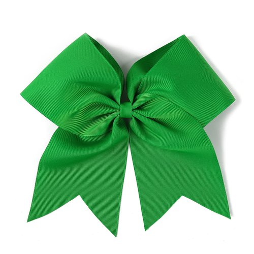 AMYDECOR 7 Inch Jumbo Solid Color Bows with Alligator Hair Clips For Girls and Women (Green)