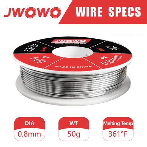 Rosin Core Solder Wire for Electrical Soldering(0.8mm/50g),By JWOWO