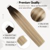 Moresoo Balayage Tape in Hair Extensions Human Hair Ombre Tape in Extensions Balayage Brown to Caramel Blonde Mix with Blonde Hair Extensions Tape in Human Hair 24 Inch #2/27/613 20pcs 50g