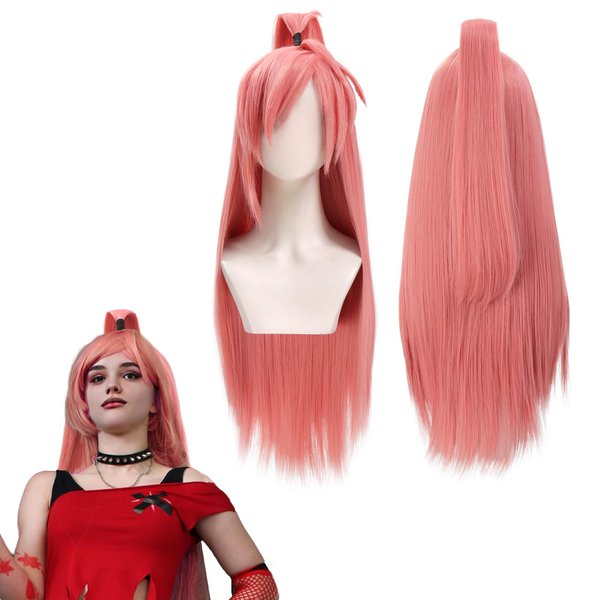 C-ZOFEK Cherri Bomb Cosplay Wig Long Blonde Gradient Pink Hair Women Halloween Party Costume Accessories (Blonde & Pink)