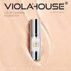VIOLA HOUSE Color Changing Foundation, Liquid Foundation Makeup For Face, Color Changing Flawless Finish Foundation, Lightweight, Moisturizing Glow, 1.0 Fl Oz (dark skin color, 1.0 Fl Oz/30ML)